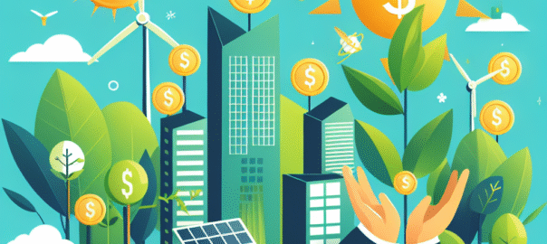 Groene plant met een muntstuk erop, symboliserend duurzaam financieel beleid en ecologische verantwoordelijkheid.